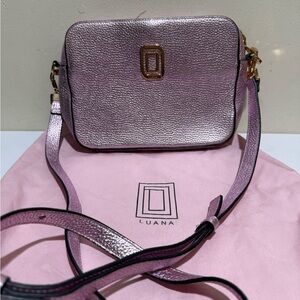 Luana Metallic Pink Crossbody Bag
